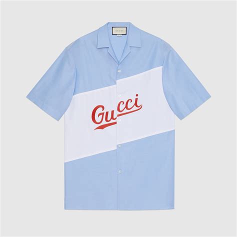 camicia gucci bowling|Gucci Camicia da bowling in cotone jacquard jumbo GG.